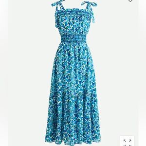 J Crew Smocked Midi Dress